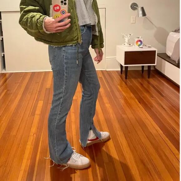 Pistola Straight Split Hem Jeans SIZE 25 High Rise Distress Denim Designer $168 - Picture 10 of 11